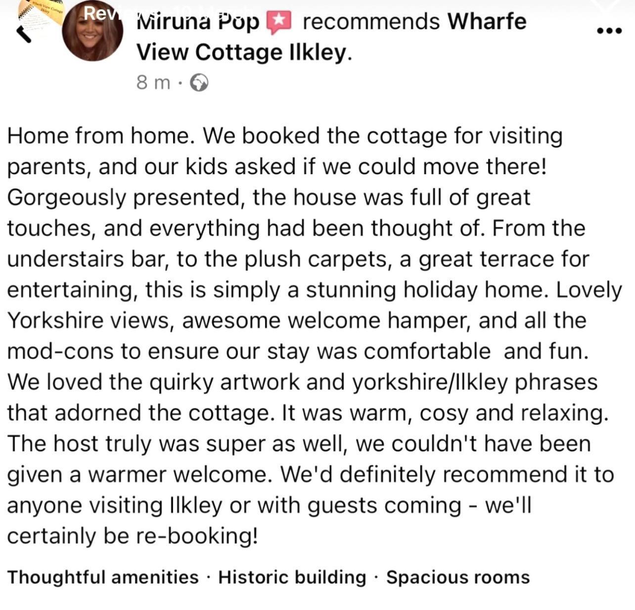 Wharfe View Cottage Ilkley Luaran gambar